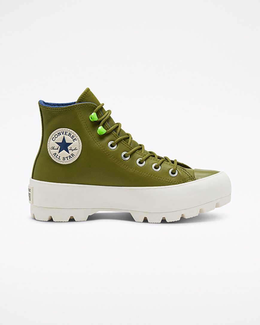 Dámské Boty Vysoké Converse Chuck Taylor All Star Lugged Zimní Tmavě Olivy Zelené Tmavě Blankyt | CZ YXTR21